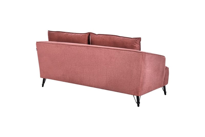 3-sitssoffa Hobro Röd, Svart - Rosa - Möbler - Soffa - 3 sits soffa