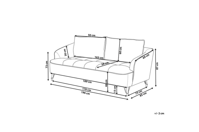 3-sitssoffa Hobro Röd, Svart - Rosa - Möbler - Soffa - 3 sits soffa