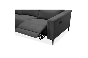 3-sitssoffa Lund Antracit, Belfast tyg, Elektrisk vilstol - Antracit, Belfast tyg, Elektrisk vilstol - Möbler - Soffa - 3 sits soffa