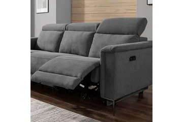 3-sitssoffa Lund Antracit, Belfast tyg, Elektrisk vilstol - Antracit, Belfast tyg, Elektrisk vilstol - Möbler - Soffa - 3 sits soffa