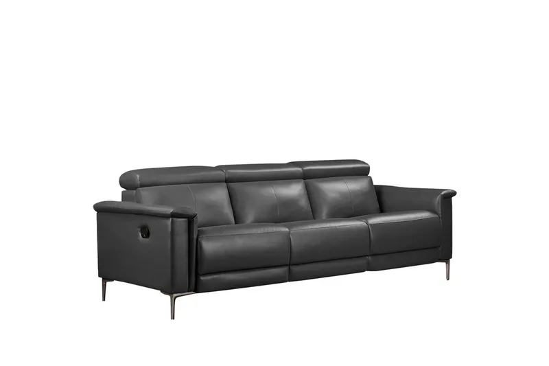 3-sitssoffa Lund Grå, PU, Manuell vilstol - Grå, PU, Manuell vilstol - Möbler - Soffa - 3 sits soffa