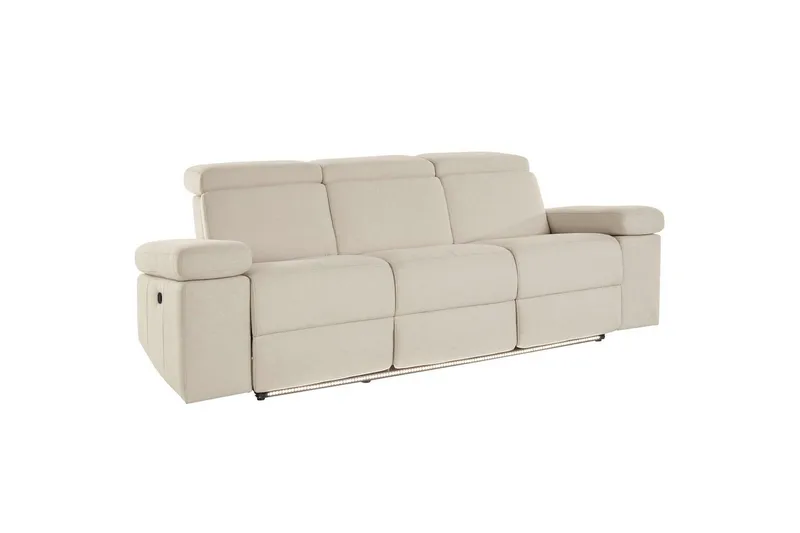 3-sitssoffa Rayland Vit, Sunday tyg, Elektrisk vilstol - Vit, Sunday tyg, Elektrisk vilstol - Möbler - Soffa - 3 sits soffa