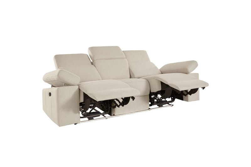 3-sitssoffa Rayland Vit, Sunday tyg, Elektrisk vilstol - Vit, Sunday tyg, Elektrisk vilstol - Möbler - Soffa - 3 sits soffa