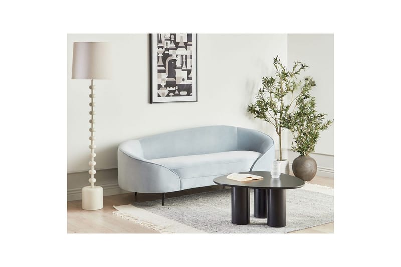 3-sitssoffa Savar Blå, Svart - Blå, Svart - Möbler - Soffa - Sammetssoffa