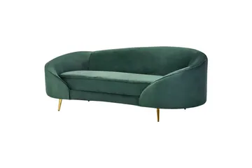 3-sitssoffa Savar Grön, guld - Grön, guld - Möbler - Soffa - Sammetssoffa
