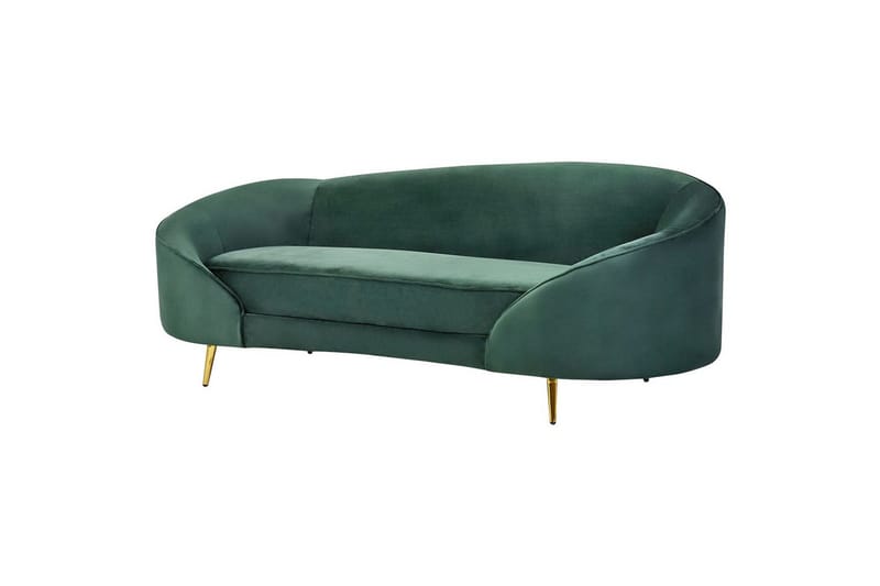 3-sitssoffa Savar Grön, guld - Grön, guld - Möbler - Soffa - Sammetssoffa