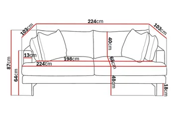 Menard 4-sits Djup Manchestersoffa - Beige - Möbler - Soffa - 4 sits soffa