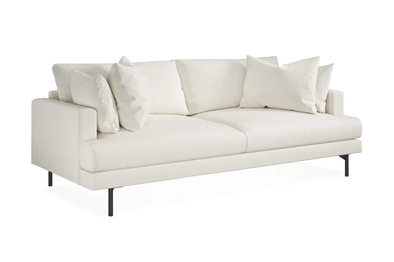 Menard 4-sits Djup Soffa i Bouclé - Vit - Möbler - Soffa - 4 sits soffa