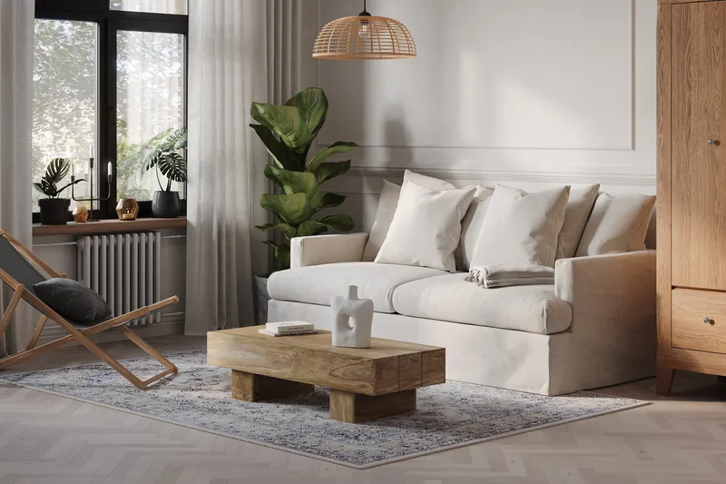 Menard 4-sits Djup Tygsoffa - Beige - Möbler - Soffa - 4 sits soffa