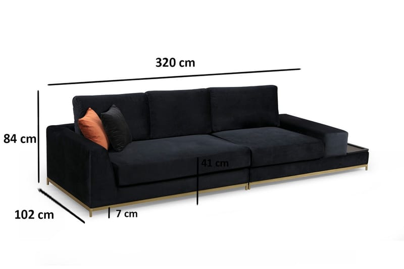 Mezonzo 4-sits Soffa - Svart - Möbler - Soffa - 4 sits soffa