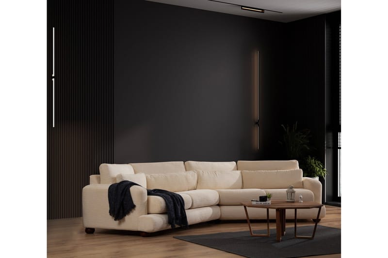 Relento Svängd Soffa 4-sits - Beige - Möbler - Soffa - 4 sits soffa