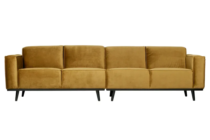 Statement 4-sits Sammetssoffa - Honungsgul - Möbler - Soffa - 4 sits soffa