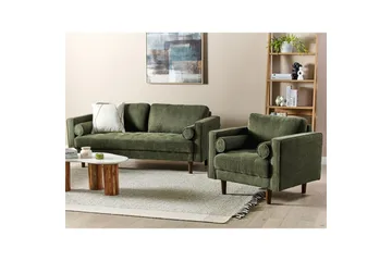 4-sits Soffgrupp Nurmo Grönt/mörkt trä - Grönt/mörkt trä - Möbler - Soffa - Soffgrupp