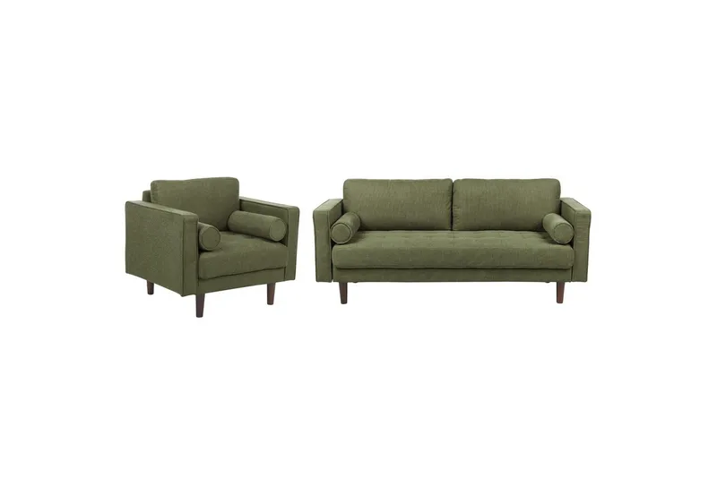 4-sits Soffgrupp Nurmo Grönt/mörkt trä - Grönt/mörkt trä - Möbler - Soffa - Soffgrupp