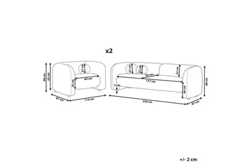 5-sits Soffgrupp Leiren Off-white - Off-white - Möbler - Soffa - Soffgrupp