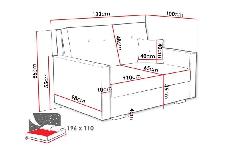 Ajiz Bäddsoffa 2-sits i Bouclé - Beige - Möbler - Soffa - Bäddsoffa