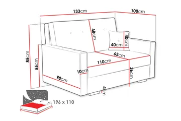 Ajiz Bäddsoffa 2-sits i Bouclé - Vit - Möbler - Soffa - Bäddsoffa