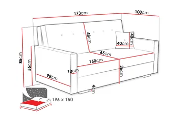 Ajiz Bäddsoffa 3-sits i Bouclé - Grå - Möbler - Soffa - Bäddsoffa