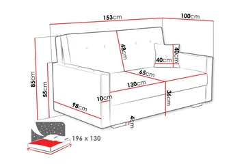 Ajiz Bäddsoffa 3-sits i Bouclé - Grå - Möbler - Soffa - Bäddsoffa