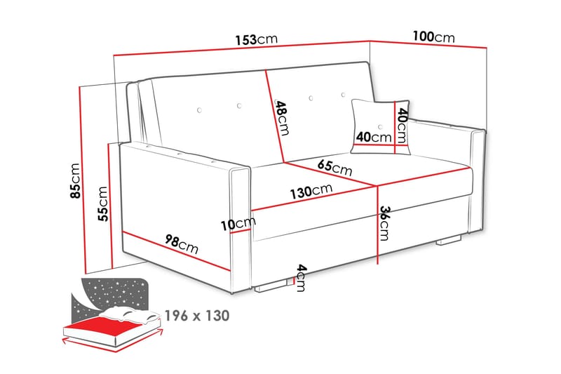 Ajiz Bäddsoffa 3-sits i Bouclé - Vit - Möbler - Soffa - Bäddsoffa