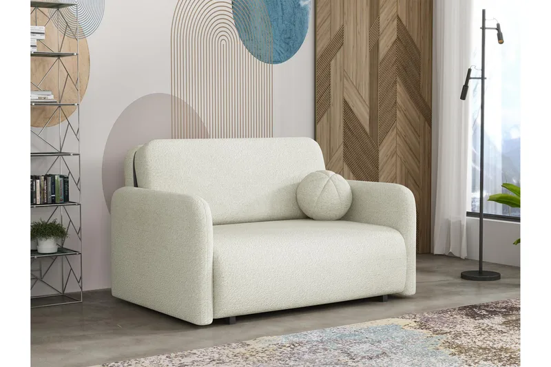 Ajmeri Bäddsoffa 2-sits i Bouclé - Vit - Möbler - Soffa - Bäddsoffa