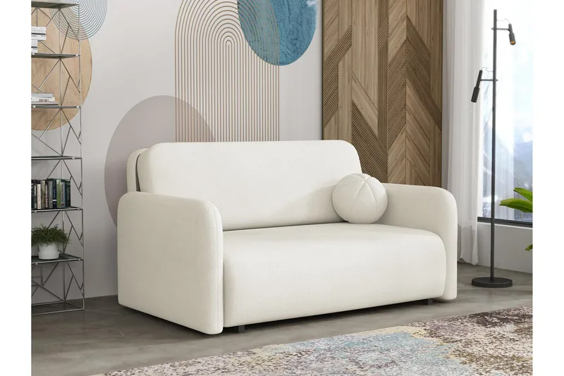 Ajmeri Bäddsoffa 3-sits i Plysch - Beige - Möbler - Soffa - Bäddsoffa