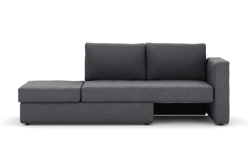 Alnaryd 2-3-sits Bäddsoffa med Fällbart Armstöd - Grå - Möbler - Soffa - Bäddsoffa