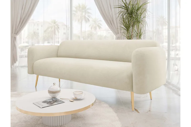 Alros Soffa 3-sits - Beige - Möbler - Soffa - Sammetssoffa