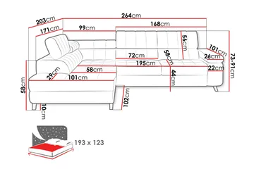 Amshyttan Soffa med Schäslong 3-sits - Vit - Möbler - Soffa - Divansoffor & schäslongsoffa