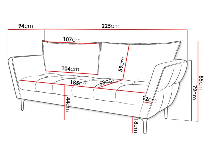 Ancienne 3-sits Soffa - beige - Möbler - Soffa - 2 sits soffa