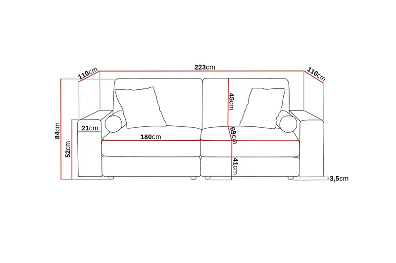 Arken Lyx 3-sits Djup Soffa i Manchester - Mörkbrun - Möbler - Soffa - 3 sits soffa