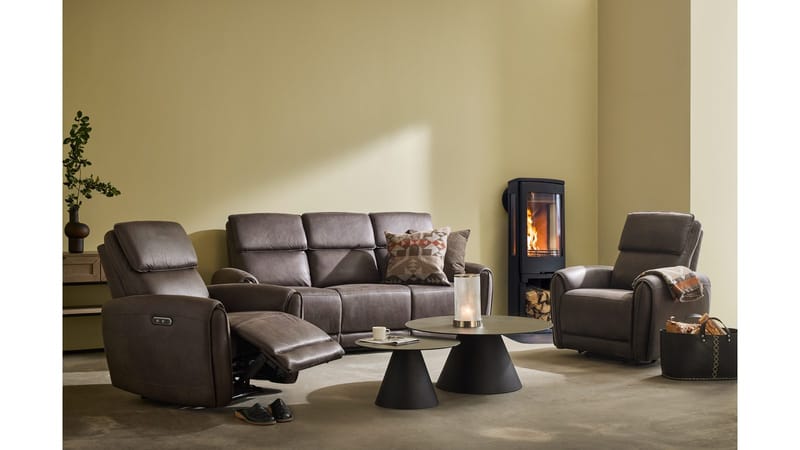 Arvello Reclinersoffa 3-sits Elektrisk - Brun - Möbler - Soffa - 3 sits soffa