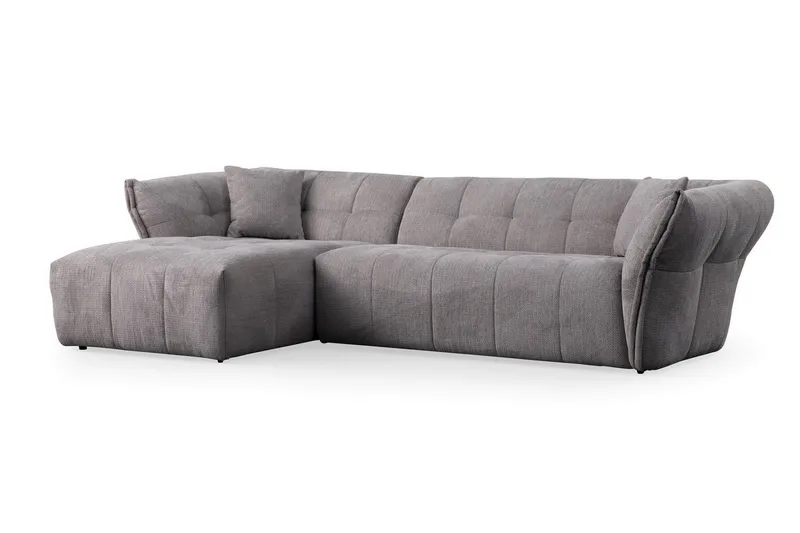 Azzo 4-sits Soffa med Divan, Ljusgrå