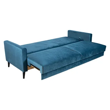 Bäddsoffa Anna med förvaringslåda sammet - blågrön - Möbler - Soffa - Bäddsoffa
