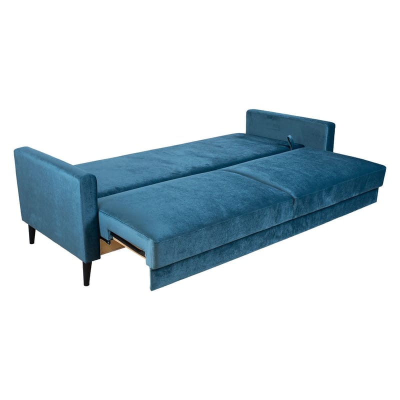 Bäddsoffa Anna med förvaringslåda sammet - blågrön - Möbler - Soffa - Bäddsoffa