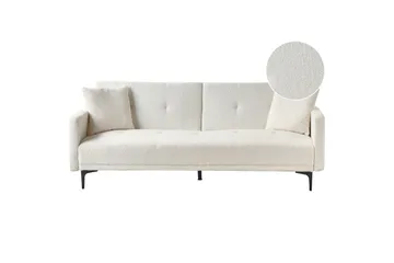 Bäddsoffa Lucan Vit, Svart - Vit, Svart - Möbler - Soffa - 2 sits soffa