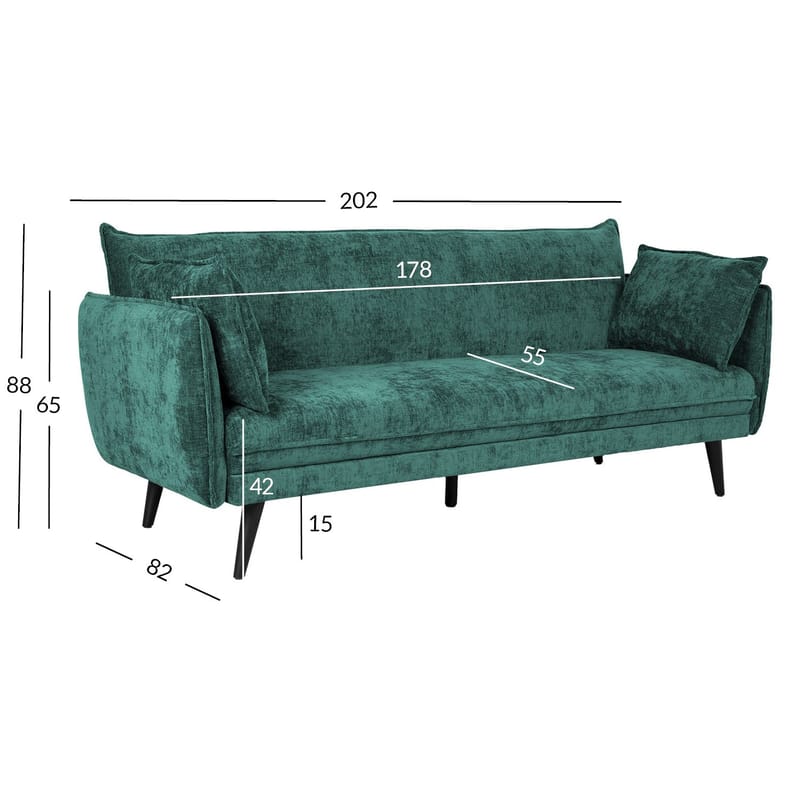 Bäddsoffa Noella 3-sits - grön - Möbler - Soffa - Bäddsoffa