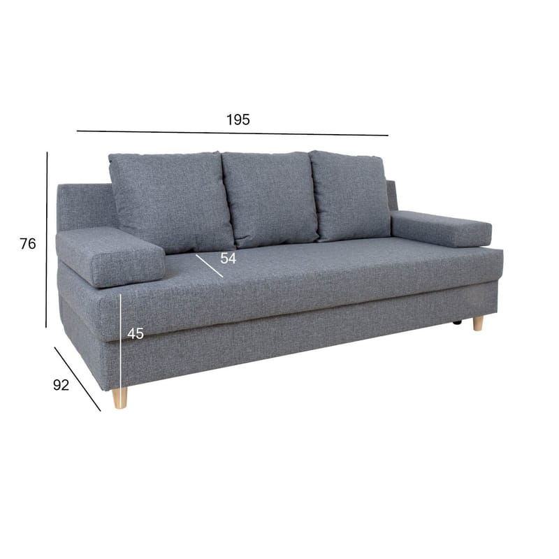 Bäddsoffa Vella med förvaringslåda - Grå - Möbler - Soffa - Bäddsoffa