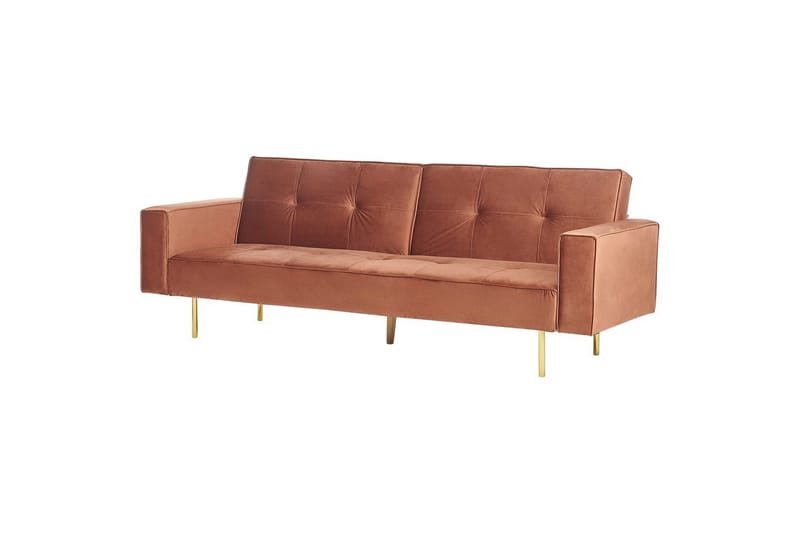 Bäddsoffa Visnes Brun, Guld - Brun, Guld - Möbler - Soffa - Bäddsoffa