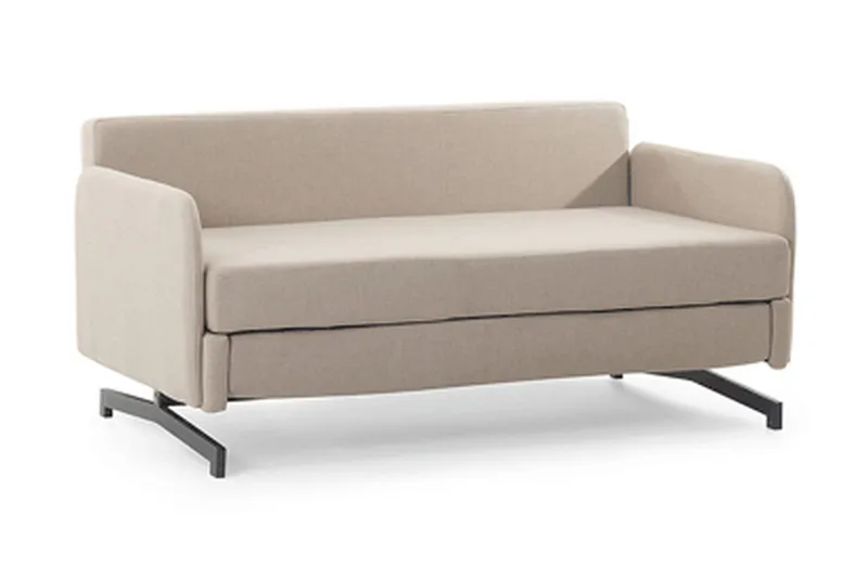Belfast 2-sits Fällbar Rektangulär Bäddsoffa 140x197 cm i Tyg - Beige - Möbler - Soffa - Bäddsoffa - Bäddsoffa 2 sits