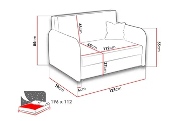 Bensbyn Bäddsoffa - Blå - Möbler - Soffa - Bäddsoffa - Bäddsoffa 2 sits
