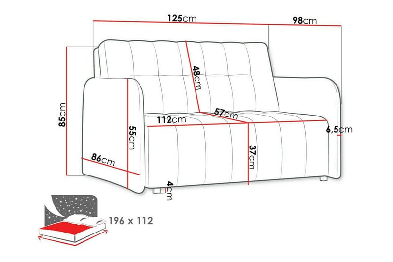 Denegal 2-sits Bäddsoffa - Möbler - Soffa - Bäddsoffa - Bäddsoffa 2 sits