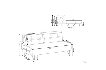 Soffa 2-sits sammet grå VESTFOLD - Grå - Möbler - Soffa - Bäddsoffa - Bäddsoffa 2 sits