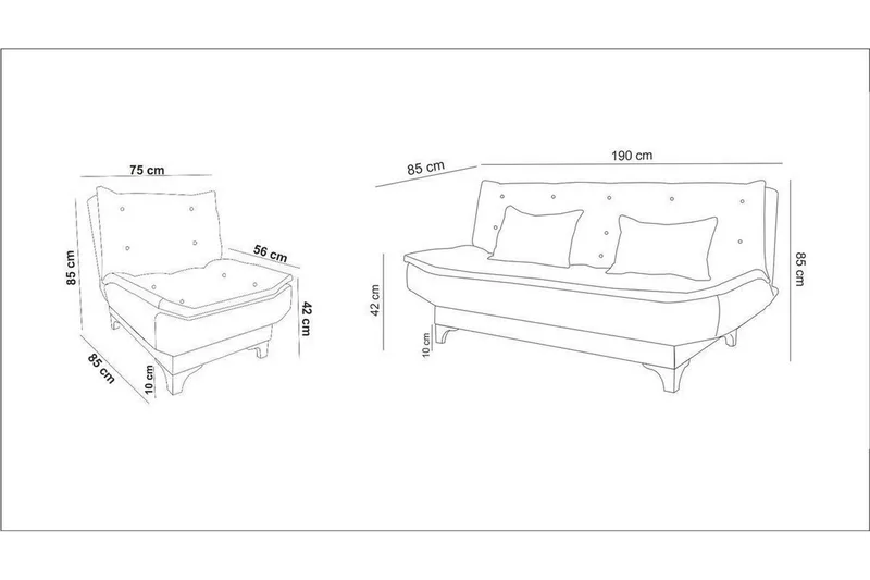 Elsis Bäddsoffa 3-sits - Grå - Möbler - Soffa - Bäddsoffa - Bäddsoffa 3 sits