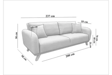 Malkiat Bäddsoffa - Antracit - Möbler - Soffa - Bäddsoffa - Bäddsoffa 3 sits