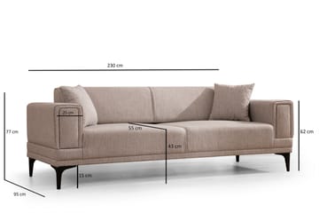 Naoko 3-sits Bäddsoffa - Ljusbrun - Möbler - Soffa - Bäddsoffa - Bäddsoffa 3 sits