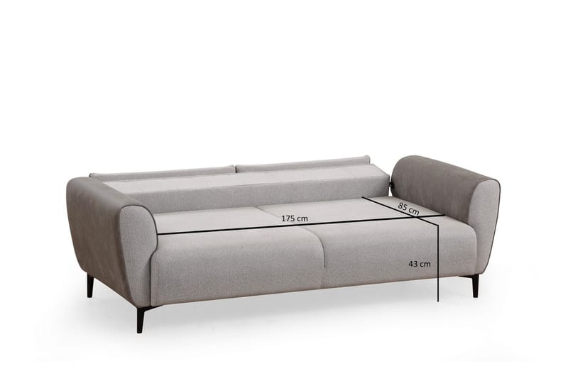 Rebelo 3-sits Bäddsoffa - Grå - Möbler - Soffa - Bäddsoffa - Bäddsoffa 3 sits