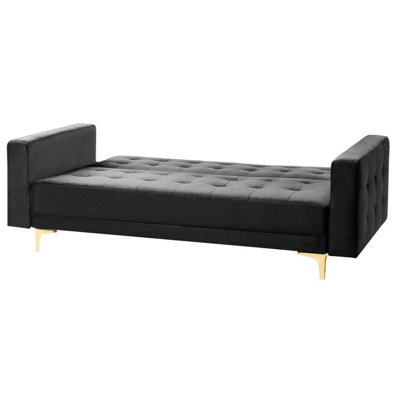 3-sits soffa Aberdeen - Svart, guld/Sammet - Möbler - Soffa - Bäddsoffa