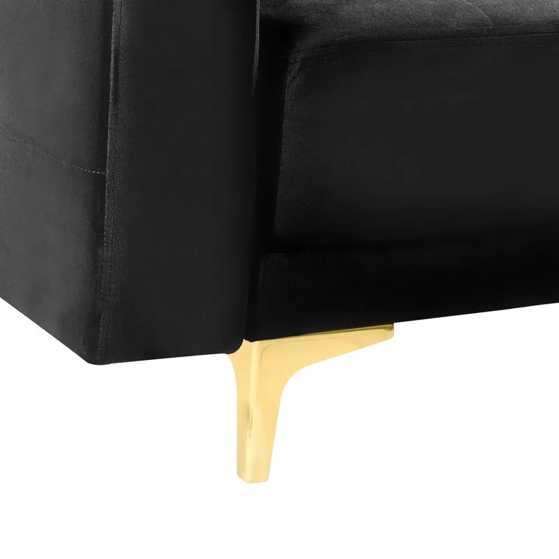 3-sits soffa Aberdeen - Svart, guld/Sammet - Möbler - Soffa - Bäddsoffa
