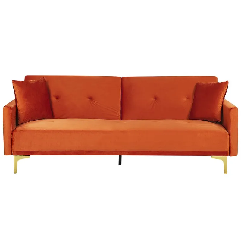 3-sits soffa Lucan - Orange, guld - Möbler - Soffa - Bäddsoffa